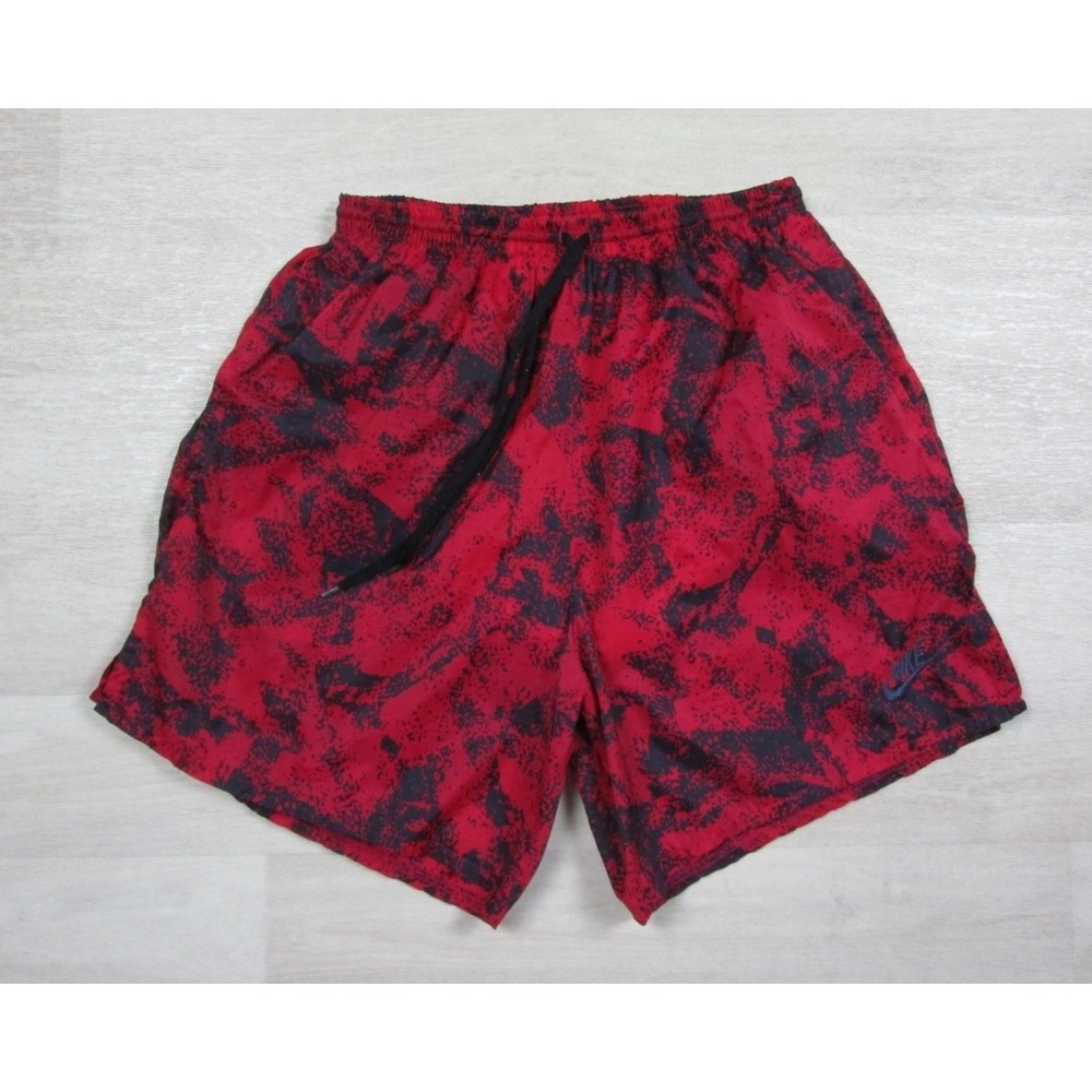 Vintage 90s Nike Running Shorts Men's‎ (S) Nylon Overprint Brief Liner Athletic